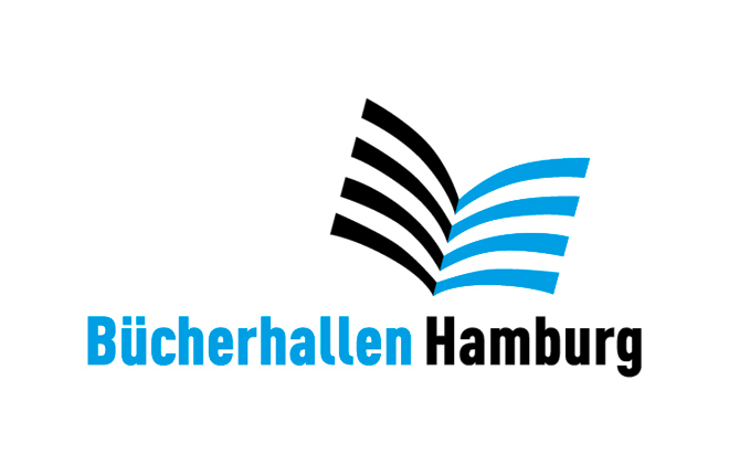 Logo der Bücherhallen Hamburg mit einem stilisierten Buch
